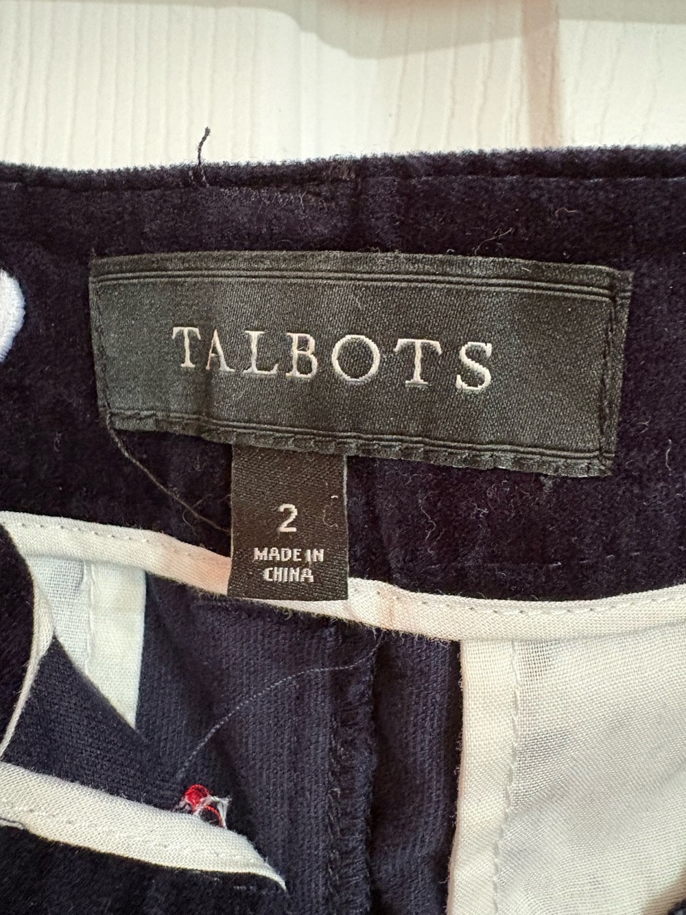 Talbots Navy Velvet A-Line Skirt with White Polar Bear Embroidery - Picture 5 of 5